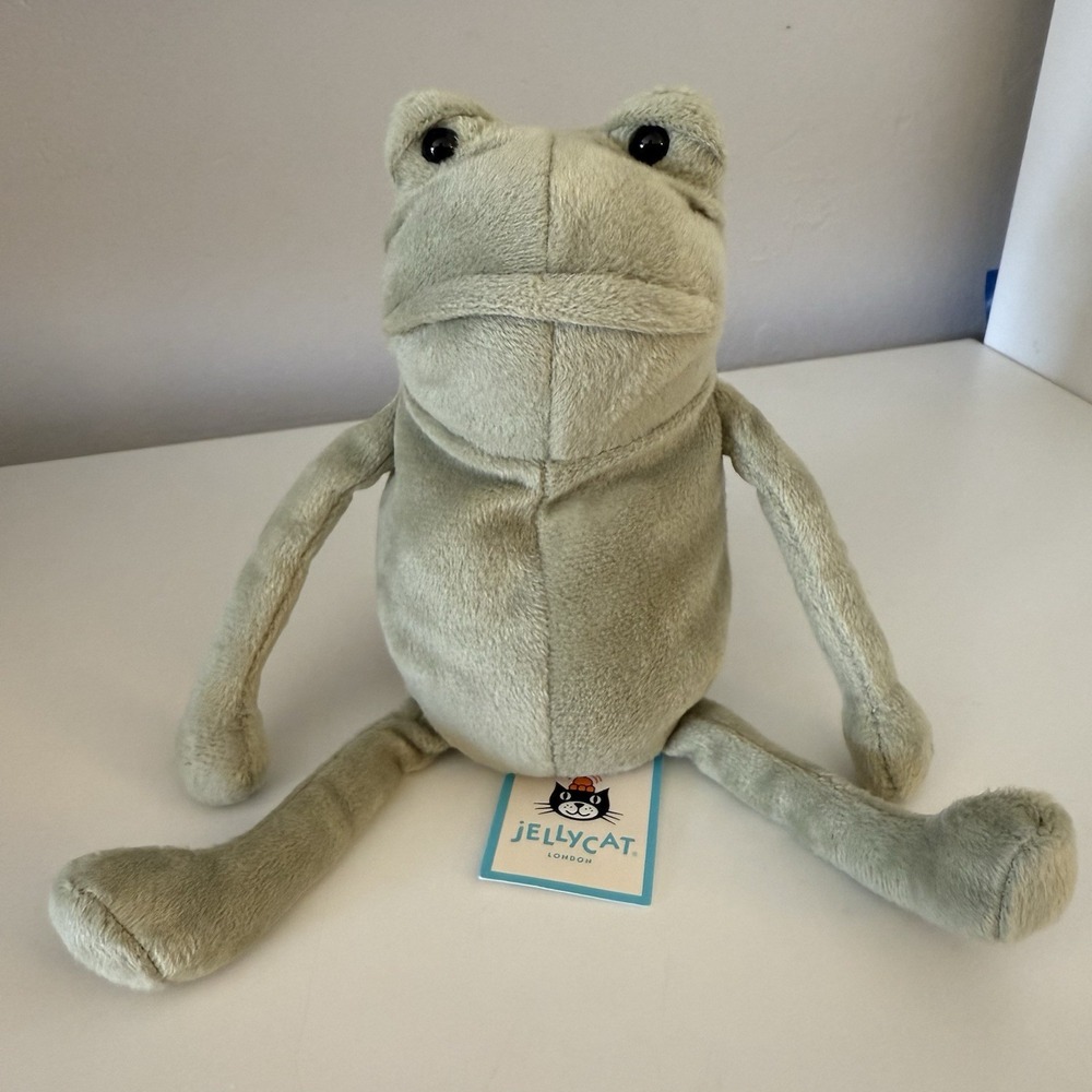 Jellycat 8" Heritage OG Fergus‎ The Frog Green Plush Stuffed Animal Retired